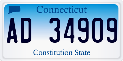 CT license plate AD34909