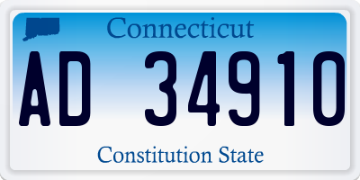 CT license plate AD34910