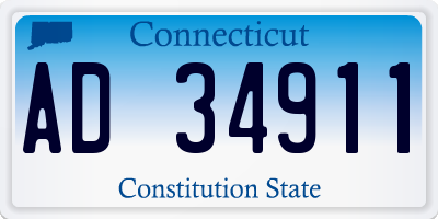 CT license plate AD34911