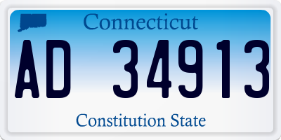 CT license plate AD34913