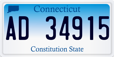 CT license plate AD34915
