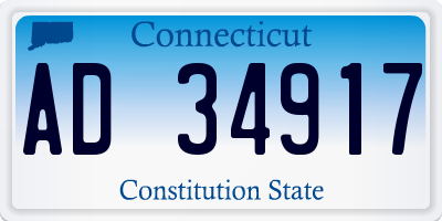 CT license plate AD34917