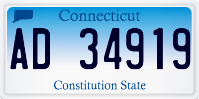 CT license plate AD34919