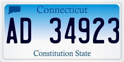 CT license plate AD34923