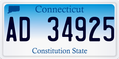 CT license plate AD34925