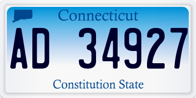 CT license plate AD34927