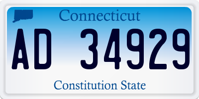 CT license plate AD34929