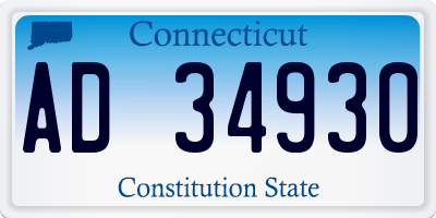 CT license plate AD34930