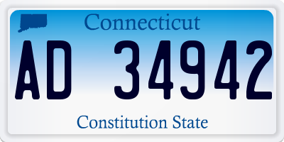 CT license plate AD34942