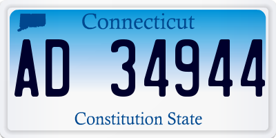 CT license plate AD34944