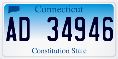 CT license plate AD34946