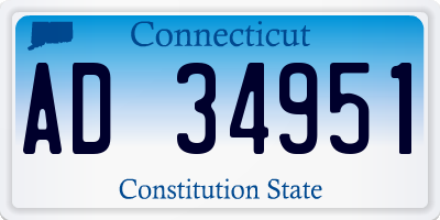 CT license plate AD34951