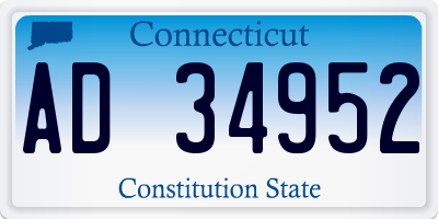 CT license plate AD34952