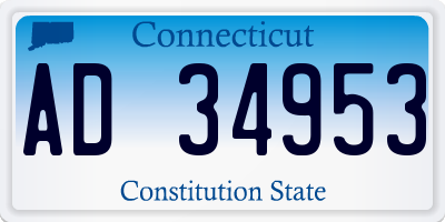 CT license plate AD34953