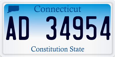 CT license plate AD34954