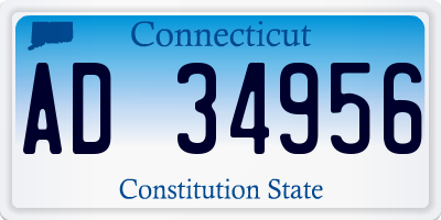 CT license plate AD34956