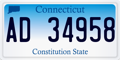 CT license plate AD34958