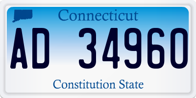 CT license plate AD34960