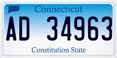 CT license plate AD34963