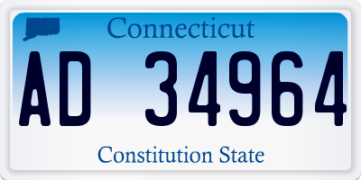CT license plate AD34964