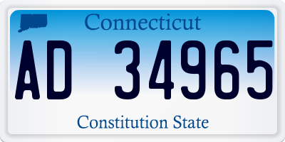 CT license plate AD34965