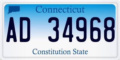 CT license plate AD34968