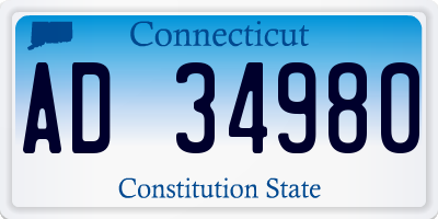 CT license plate AD34980