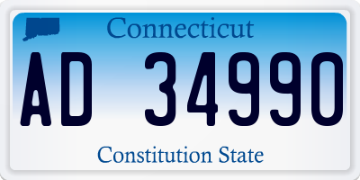 CT license plate AD34990
