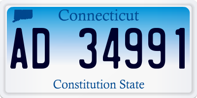 CT license plate AD34991