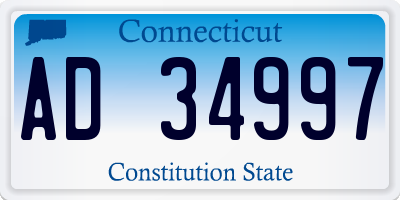 CT license plate AD34997