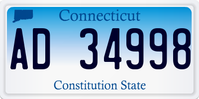CT license plate AD34998