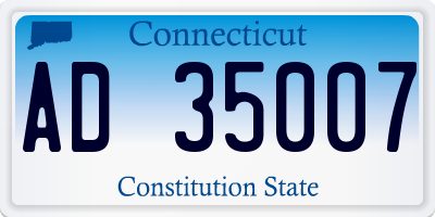 CT license plate AD35007
