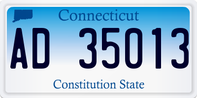 CT license plate AD35013