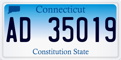 CT license plate AD35019