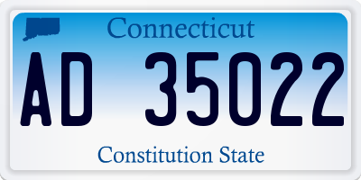 CT license plate AD35022