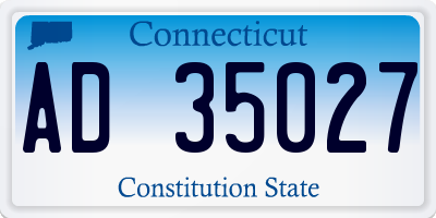 CT license plate AD35027