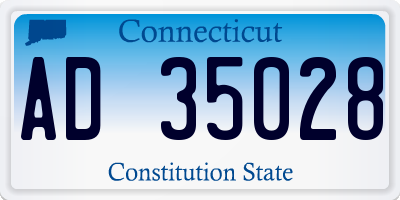 CT license plate AD35028