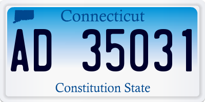 CT license plate AD35031