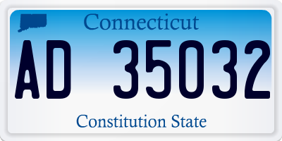 CT license plate AD35032