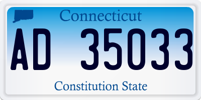 CT license plate AD35033