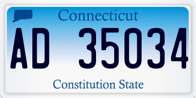 CT license plate AD35034