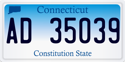 CT license plate AD35039