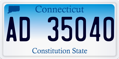 CT license plate AD35040