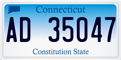 CT license plate AD35047