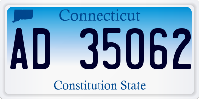 CT license plate AD35062