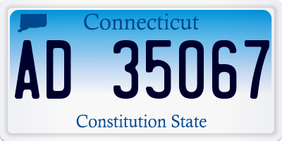CT license plate AD35067
