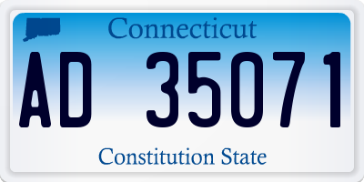 CT license plate AD35071