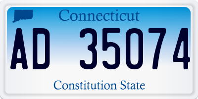 CT license plate AD35074