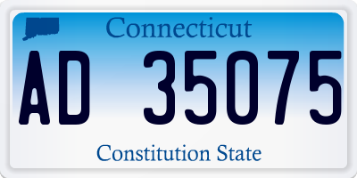 CT license plate AD35075
