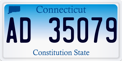 CT license plate AD35079